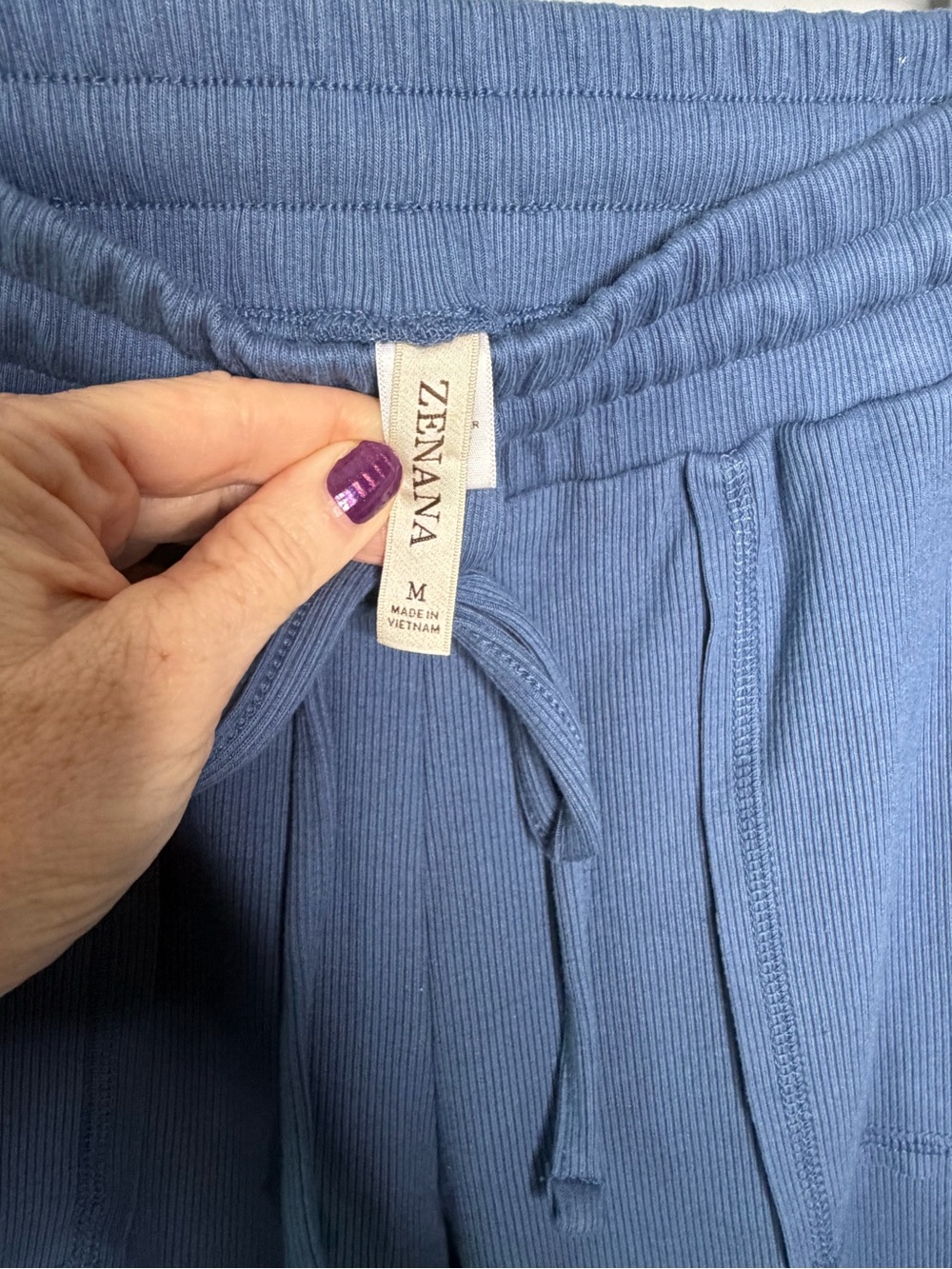 NWOT Zenana Dusty Blue Wide-Leg Lounge Set Medium - Picture 10 of 13